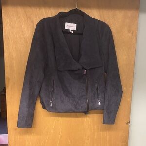 BCBGeneration Women's Dark Gray Leather Jacket (Never Worn)